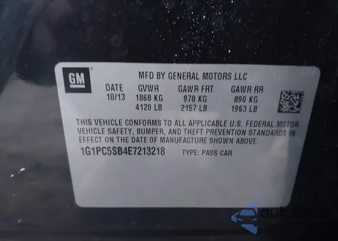 2014 Chevrolet Cruze 1Lt Auto from USA, damaged, VIN 1G1PC5SB4E7213218